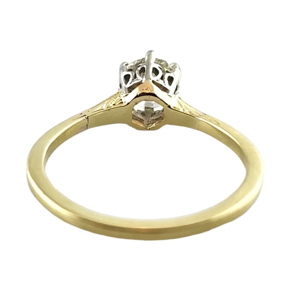 14 Karat Yellow & White Gold Diamond Ring Size 6 #18668 - Picture 4 of 7